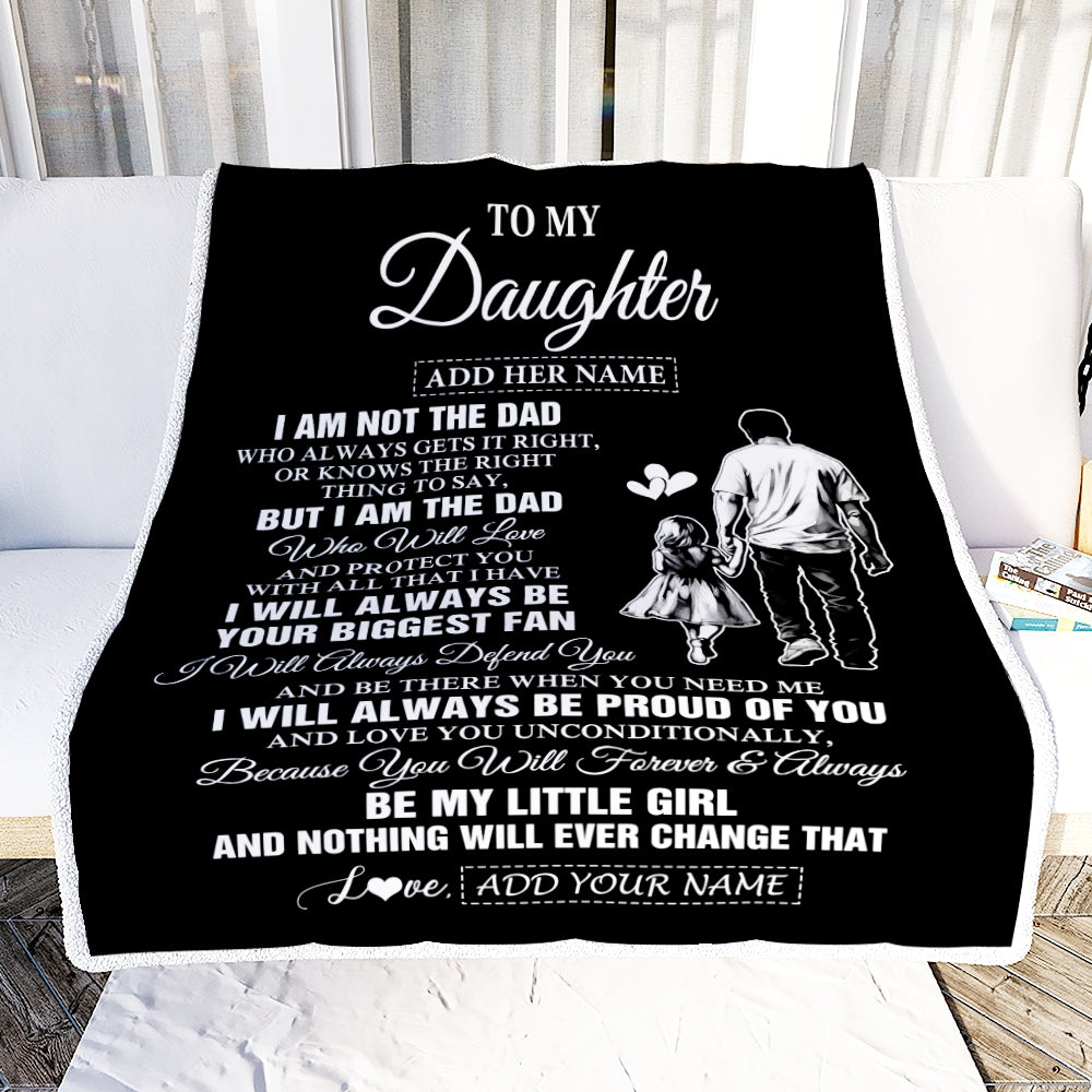 Personalized To My Daughter Gifts Blanket From Dad Father Biggest Fan Birthday Gifts For Daughter From Dad Daughter Christmas Custom Fleece Throw Blanket | teecentury