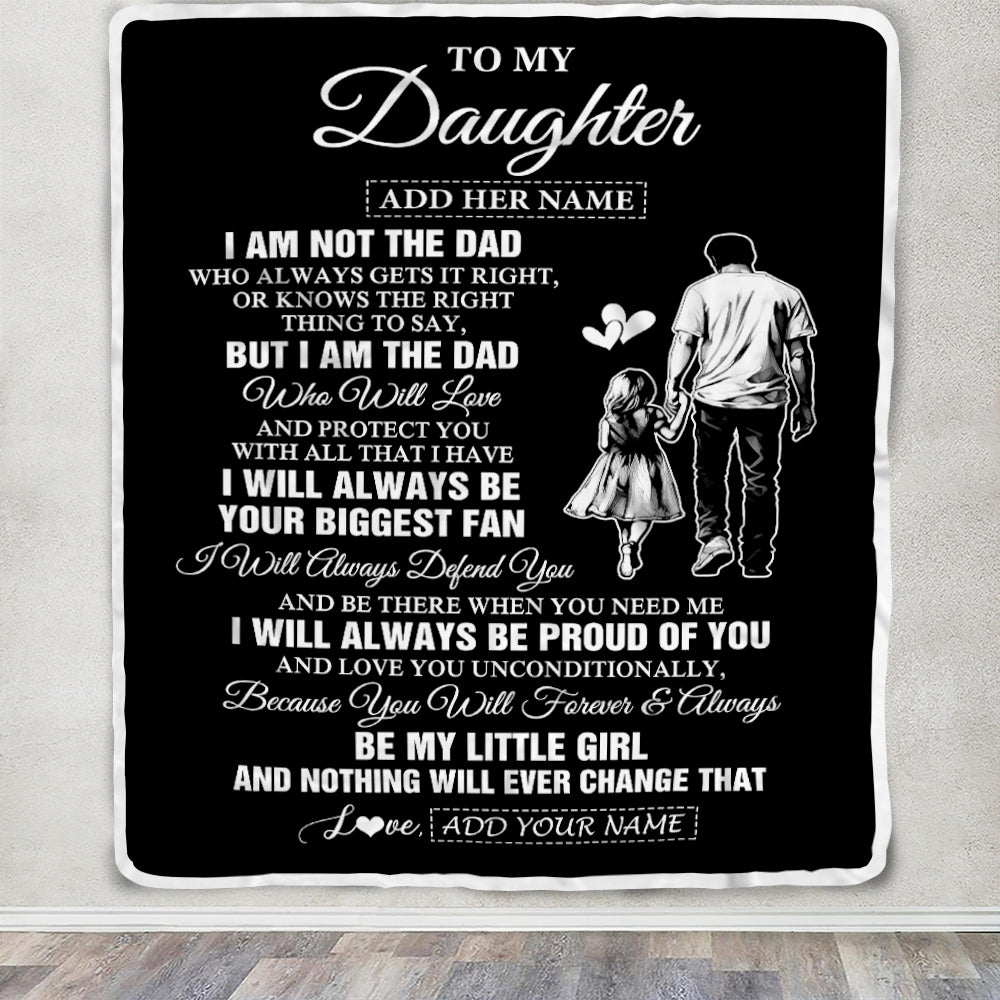 Personalized To My Daughter Gifts Blanket From Dad Father Biggest Fan Birthday Gifts For Daughter From Dad Daughter Christmas Custom Fleece Throw Blanket | teecentury