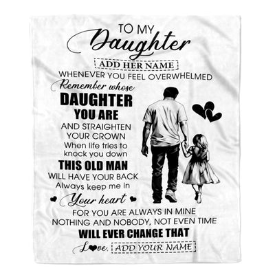 Personalized To My Daughter Gifts Blanket From Dad Father Whenever Man Unique Birthday Gifts For Daughter Graduation Christmas Custom Fleece Throw Blanket | teecentury