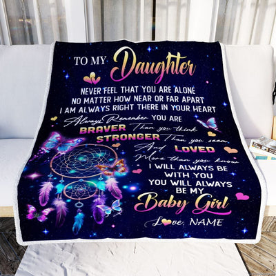 Personalized To My Daughter Gifts Blanket From Mom Dad Dream Catcher Butterfly Girl Daughter Birthday Gifts Graduation Christmas Customized Fleece Blanket | teecentury