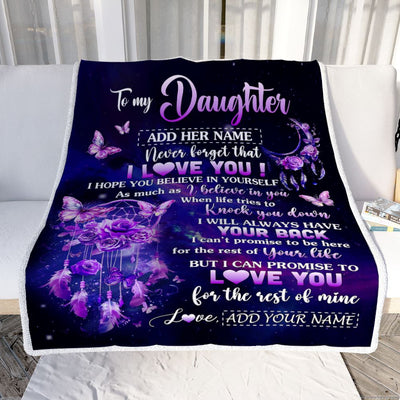 Personalized To My Daughter Gifts Blanket From Mom Dad Floral Butterfly Love You Daughter Birthday Gifts Graduation Christmas Customized Fleece Blanket | teecentury