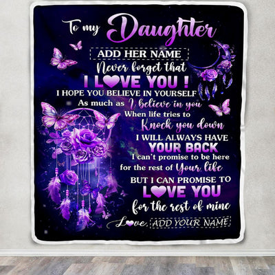 Personalized To My Daughter Gifts Blanket From Mom Dad Floral Butterfly Love You Daughter Birthday Gifts Graduation Christmas Customized Fleece Blanket | teecentury
