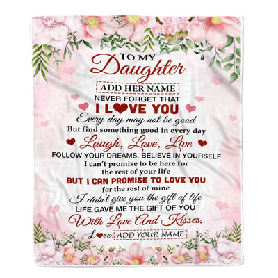 Personalized To My Daughter Gifts Blanket From Mom Dad Mother Floral I Love You Birthday Gifts For Daughter Graduation Christmas Customized Fleece Blanket | teecentury