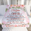 Personalized To My Daughter Gifts Blanket From Mom Dad Mother Floral I Love You Birthday Gifts For Daughter Graduation Christmas Customized Fleece Blanket | teecentury
