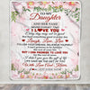 Personalized To My Daughter Gifts Blanket From Mom Dad Mother Floral I Love You Birthday Gifts For Daughter Graduation Christmas Customized Fleece Blanket | teecentury