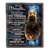 Personalized To My Daughter Gifts Blanket From Mom Dad Mother I Wish You The Strength Bear Daughter Birthday Gifts Christmas Graduation Custom Fleece Blanket | teecentury
