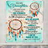 Personalized To My Daughter Gifts Blanket From Mom Dad Mother I Wish You The Strength Dream Catcher Daughter Birthday Gifts Christmas Custom Fleece Blanket | teecentury