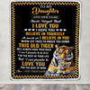 Personalized To My Daughter Gifts Blanket From Mom Dad Mother This Old Tiger Love You Daughter Birthday Gifts Graduation Christmas Customized Fleece Blanket | teecentury