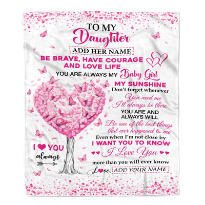 Personalized To My Daughter Gifts Blanket From Mom Dad Mother Tree I Love You Always Daughter Birthday Gifts Mothers Day Christmas Custom Fleece Throw Blanket | teecentury