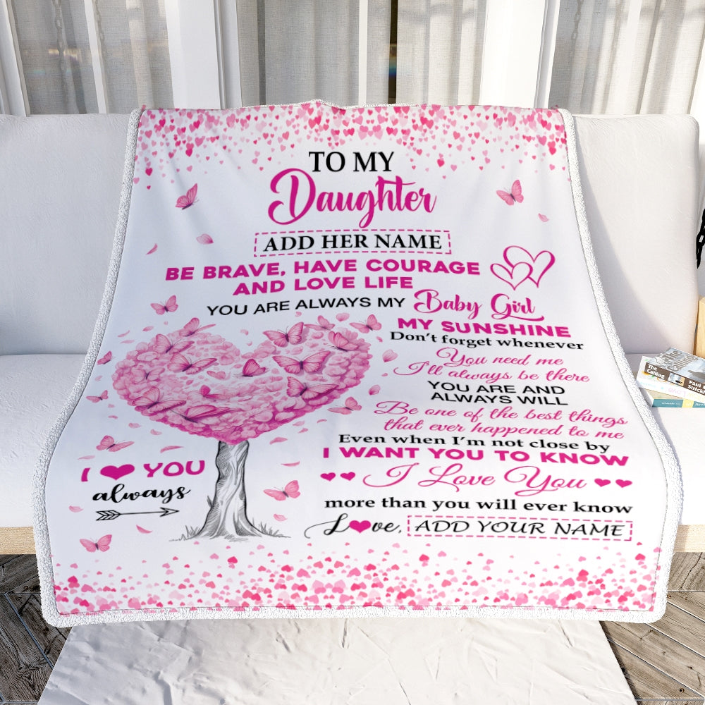 Personalized To My Daughter Gifts Blanket From Mom Dad Mother Tree I Love You Always Daughter Birthday Gifts Mothers Day Christmas Custom Fleece Throw Blanket | teecentury
