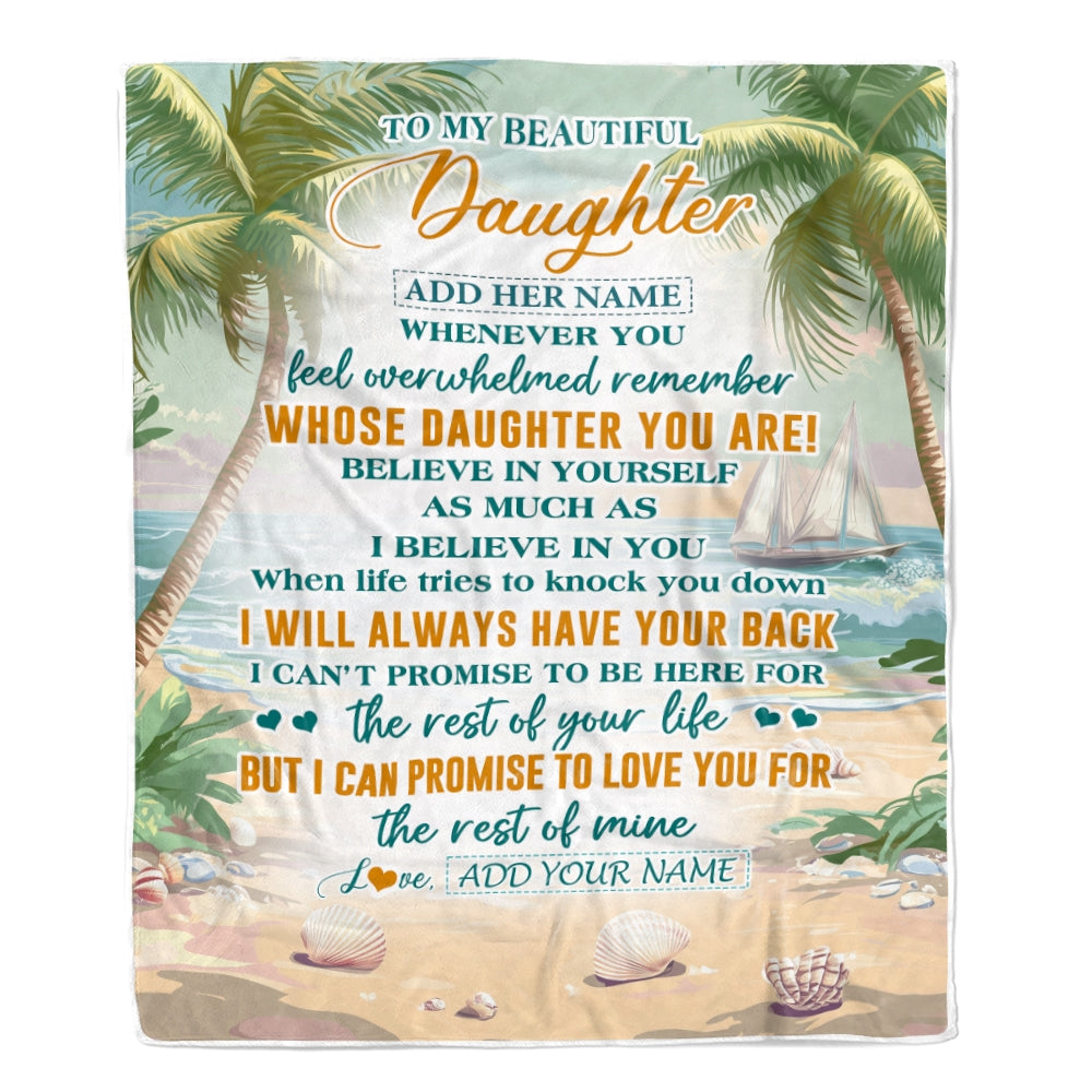 Personalized To My Daughter Gifts Blanket From Mom Dad Mother Whenever You Feel Beach Daughter Birthday Gifts Graduation Christmas Customized Fleece Blanket | teecentury