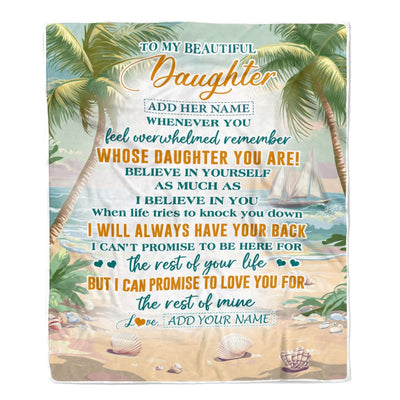 Personalized To My Daughter Gifts Blanket From Mom Dad Mother Whenever You Feel Beach Daughter Birthday Gifts Graduation Christmas Customized Fleece Blanket | teecentury