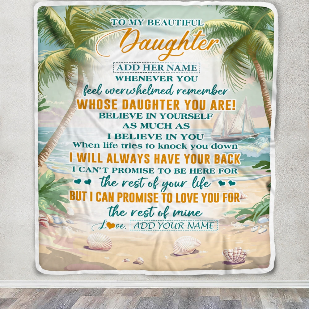 Personalized To My Daughter Gifts Blanket From Mom Dad Mother Whenever You Feel Beach Daughter Birthday Gifts Graduation Christmas Customized Fleece Blanket | teecentury
