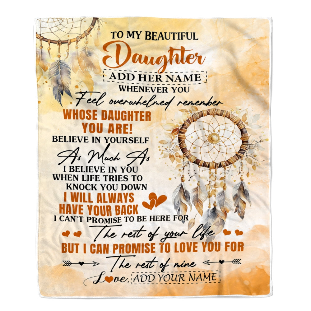 Personalized To My Daughter Gifts Blanket From Mom Dad Mother Whenever You Feel Dream Catcher Daughter Birthday Gifts Graduation Christmas Fleece Blanket | teecentury