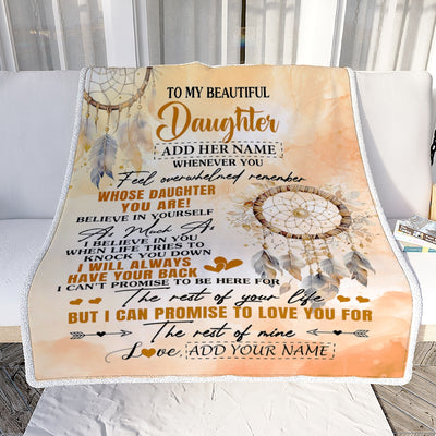 Personalized To My Daughter Gifts Blanket From Mom Dad Mother Whenever You Feel Dream Catcher Daughter Birthday Gifts Graduation Christmas Fleece Blanket | teecentury
