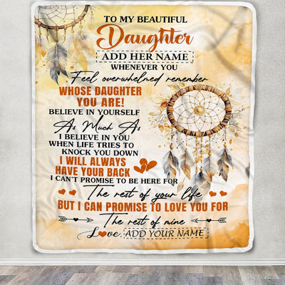 Personalized To My Daughter Gifts Blanket From Mom Dad Mother Whenever You Feel Dream Catcher Daughter Birthday Gifts Graduation Christmas Fleece Blanket | teecentury