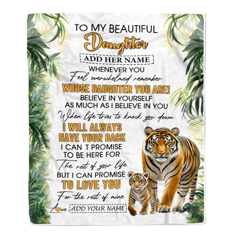 Personalized To My Daughter Gifts Blanket From Mom Dad Mother Whenever You Feel Tiger Daughter Birthday Gifts Graduation Christmas Customized Fleece Blanket | teecentury