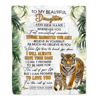 Personalized To My Daughter Gifts Blanket From Mom Dad Mother Whenever You Feel Tiger Daughter Birthday Gifts Graduation Christmas Customized Fleece Blanket | teecentury