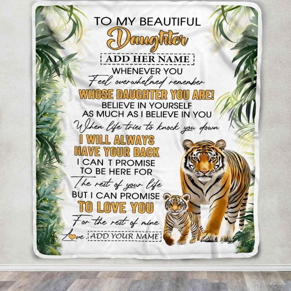 Personalized To My Daughter Gifts Blanket From Mom Dad Mother Whenever You Feel Tiger Daughter Birthday Gifts Graduation Christmas Customized Fleece Blanket | teecentury