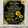 Personalized To My Daughter Gifts Blanket From Mom Dad Mother Wherever Your Journey In Life Sunflower Daughter Birthday Gifts Customized Fleece Throw Blanket | teecentury