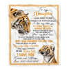 Personalized To My Daughter Gifts Blanket From Mom Dad Mother Wherever Your Journey In Life Tiger Daughter Birthday Gifts Warm Customized Fleece Throw Blanket | teecentury