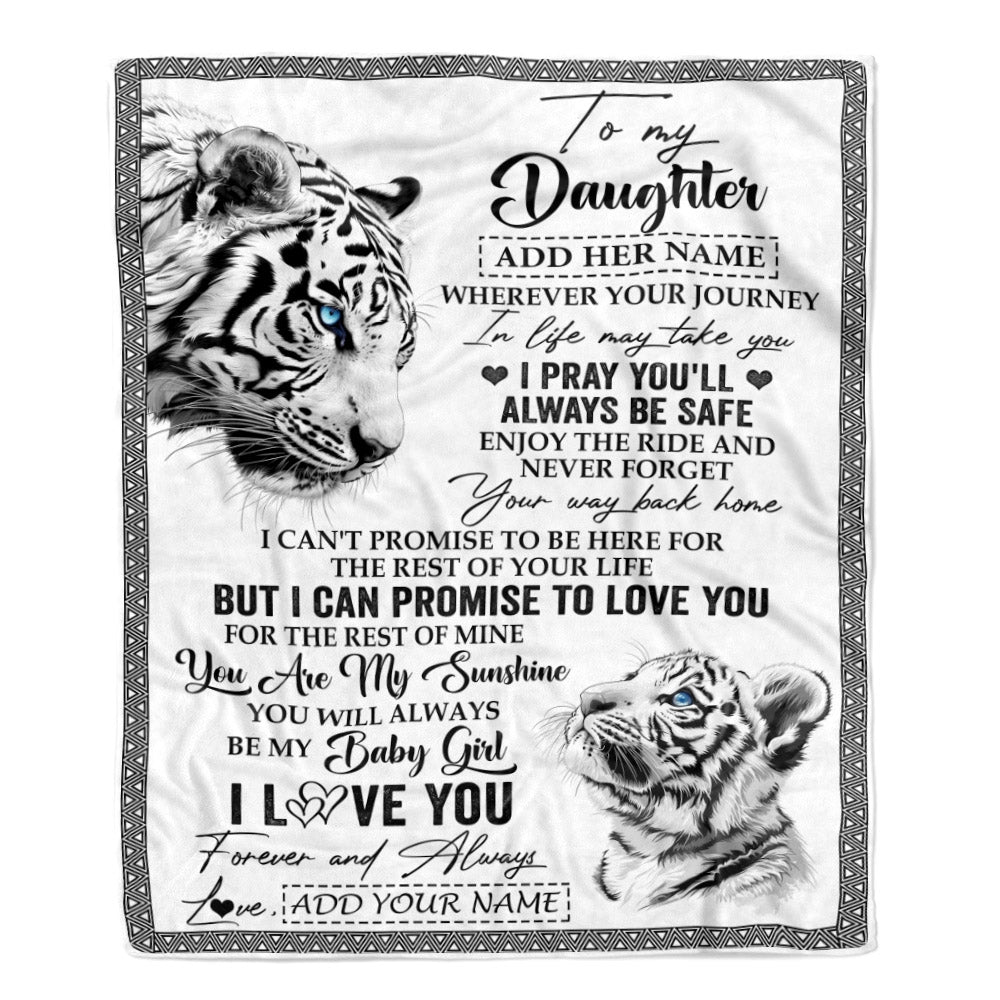 Personalized To My Daughter Gifts Blanket From Mom Dad Mother Wherever Your Journey In Life White Tier Daughter Birthday Gifts Christmas Custom Fleece Blanket | teecentury