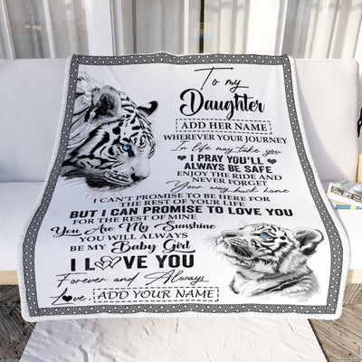 Personalized To My Daughter Gifts Blanket From Mom Dad Mother Wherever Your Journey In Life White Tier Daughter Birthday Gifts Christmas Custom Fleece Blanket | teecentury