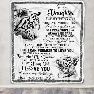 Personalized To My Daughter Gifts Blanket From Mom Dad Mother Wherever Your Journey In Life White Tier Daughter Birthday Gifts Christmas Custom Fleece Blanket | teecentury