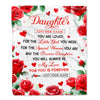 Personalized To My Daughter Gifts Blanket From Mom Dad Rose Flower Present For Adult Birthday Gifts For Daughter Christmas Graduation Custom Fleece Blanket | teecentury