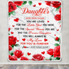 Personalized To My Daughter Gifts Blanket From Mom Dad Rose Flower Present For Adult Birthday Gifts For Daughter Christmas Graduation Custom Fleece Blanket | teecentury