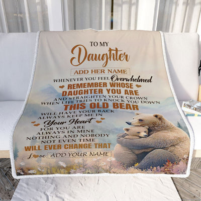 Personalized To My Daughter Gifts Blanket From Mom Dad Whenever Bear Unique Birthday Gifts For Daughter Graduation Christmas Custom Fleece Throw Blanket | teecentury