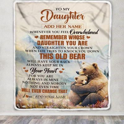 Personalized To My Daughter Gifts Blanket From Mom Dad Whenever Bear Unique Birthday Gifts For Daughter Graduation Christmas Custom Fleece Throw Blanket | teecentury