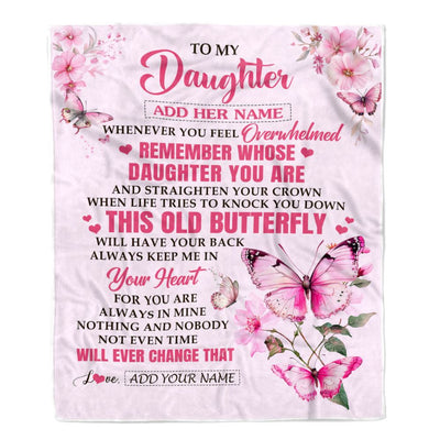 Personalized To My Daughter Gifts Blanket From Mom Dad Whenever Butterfly Unique Birthday Gifts For Daughter Graduation Christmas Custom Fleece Blanket | teecentury
