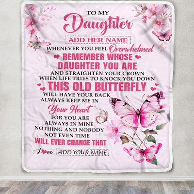 Personalized To My Daughter Gifts Blanket From Mom Dad Whenever Butterfly Unique Birthday Gifts For Daughter Graduation Christmas Custom Fleece Blanket | teecentury