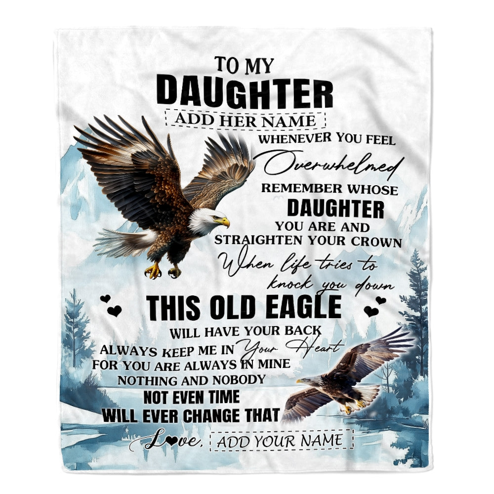 Personalized To My Daughter Gifts Blanket From Mom Dad Whenever Eagle Unique Birthday Gifts For Daughter Graduation Christmas Custom Fleece Throw Blanket | teecentury