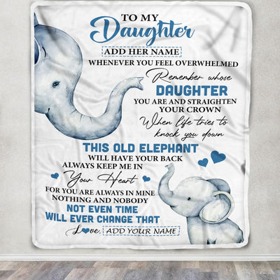Personalized To My Daughter Gifts Blanket From Mom Dad Whenever Elephant Unique Birthday Gifts For Daughter Graduation Christmas Custom Fleece Blanket | teecentury
