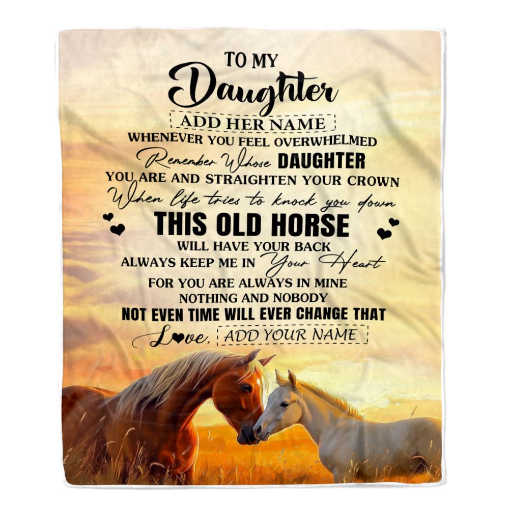 Personalized To My Daughter Gifts Blanket From Mom Dad Whenever Horse Unique Birthday Gifts For Daughter Graduation Christmas Custom Fleece Throw Blanket | teecentury