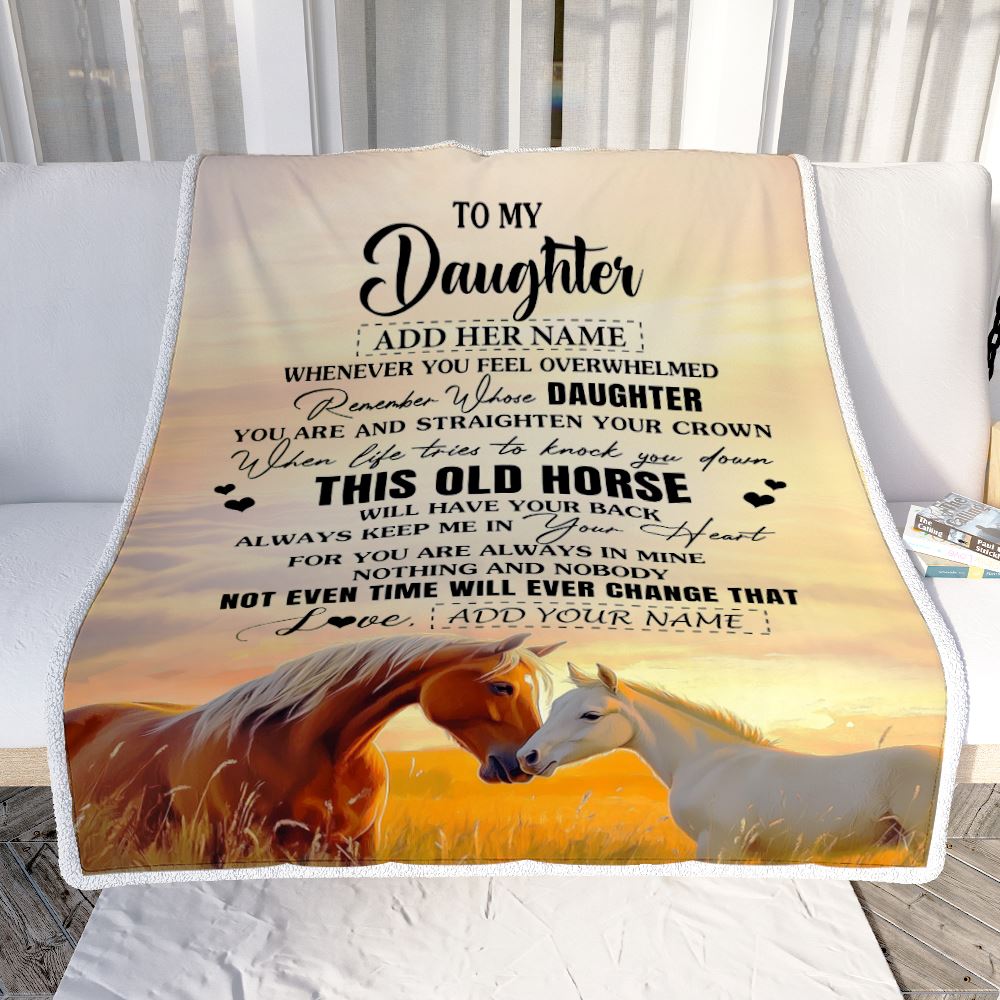 Personalized To My Daughter Gifts Blanket From Mom Dad Whenever Horse Unique Birthday Gifts For Daughter Graduation Christmas Custom Fleece Throw Blanket | teecentury