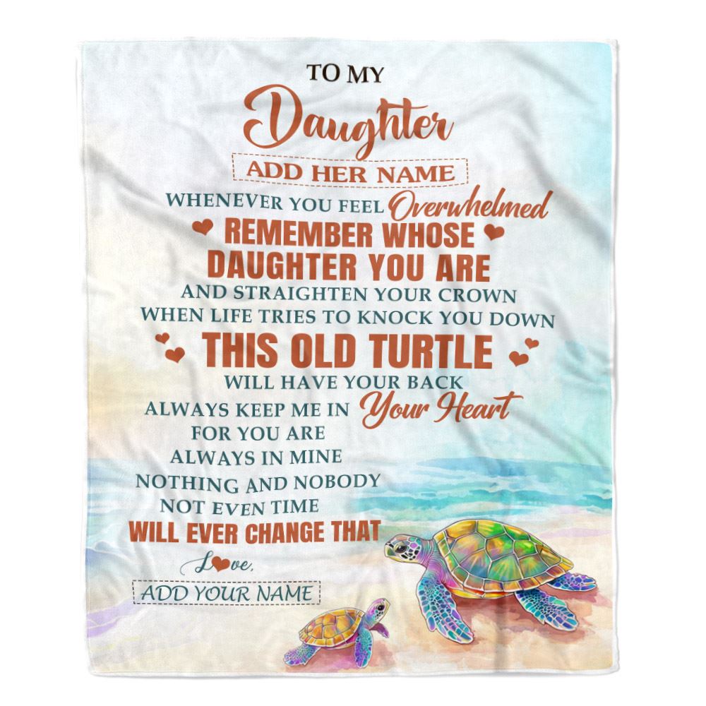 Personalized To My Daughter Gifts Blanket From Mom Dad Whenever Turtle Unique Birthday Gifts For Daughter Graduation Christmas Custom Fleece Throw Blanket | teecentury