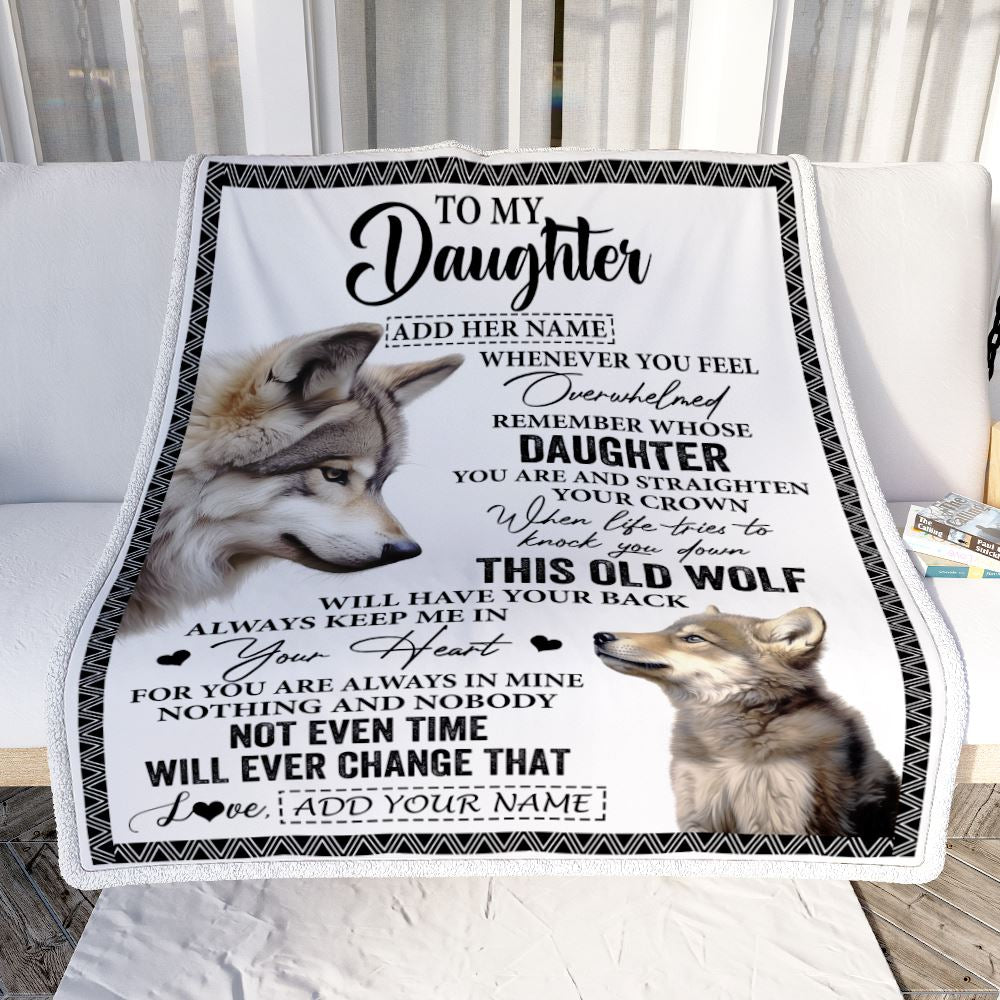 Personalized To My Daughter Gifts Blanket From Mom Dad Whenever Wolf Unique Birthday Gifts For Daughter Graduation Christmas Custom Fleece Throw Blanket | teecentury