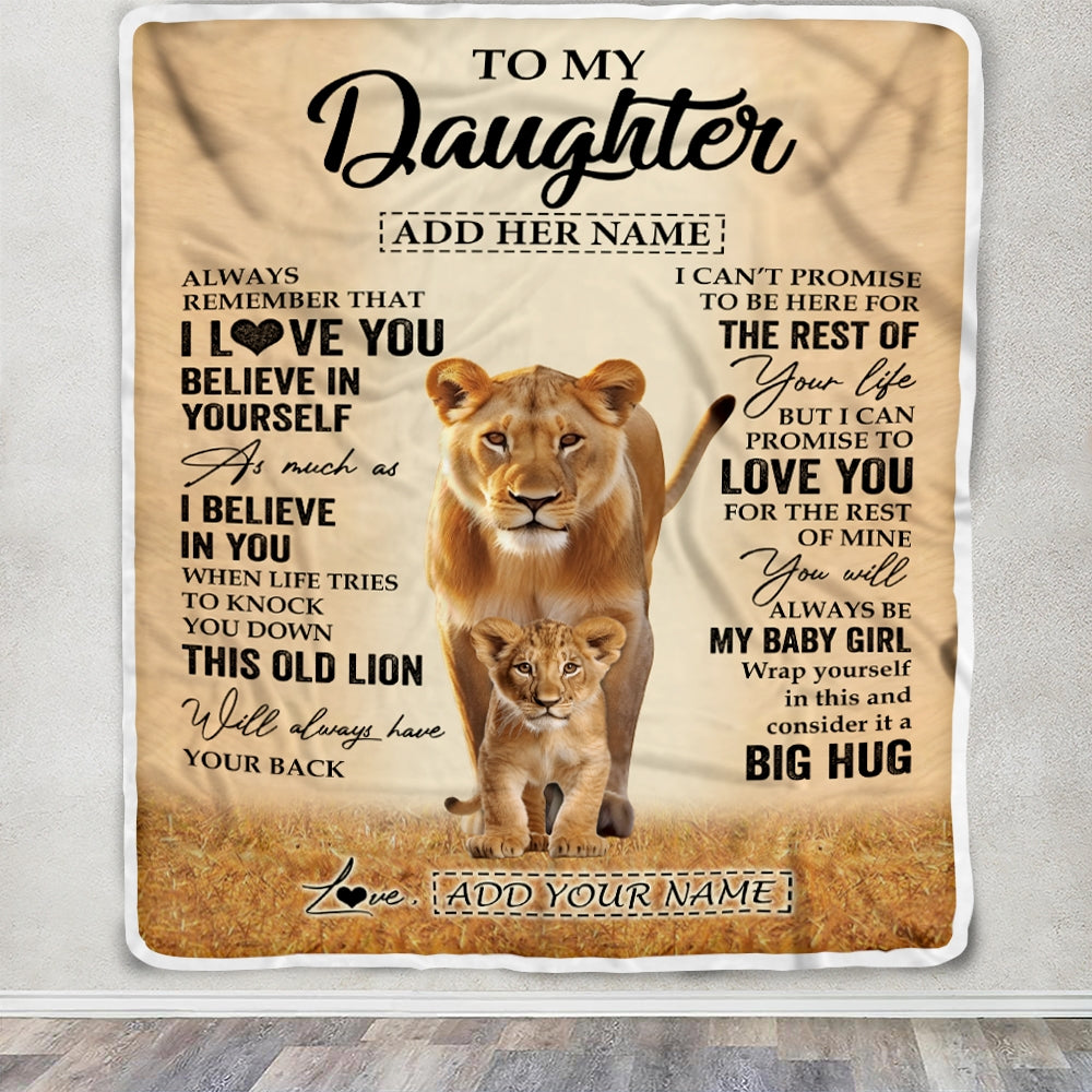 Personalized To My Daughter Gifts Blanket From Mom Mother Always Remember Lion Gifts For Daughter Birthday Graduation Christmas Custom Fleece Throw Blanket | teecentury