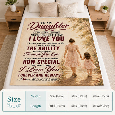 Personalized To My Daughter Gifts Blanket From Mom Mother Daughter Holding Hands Letter Birthday Gift Graduation Christmas Customized Bed Fleece Throw Blanket | teecentury