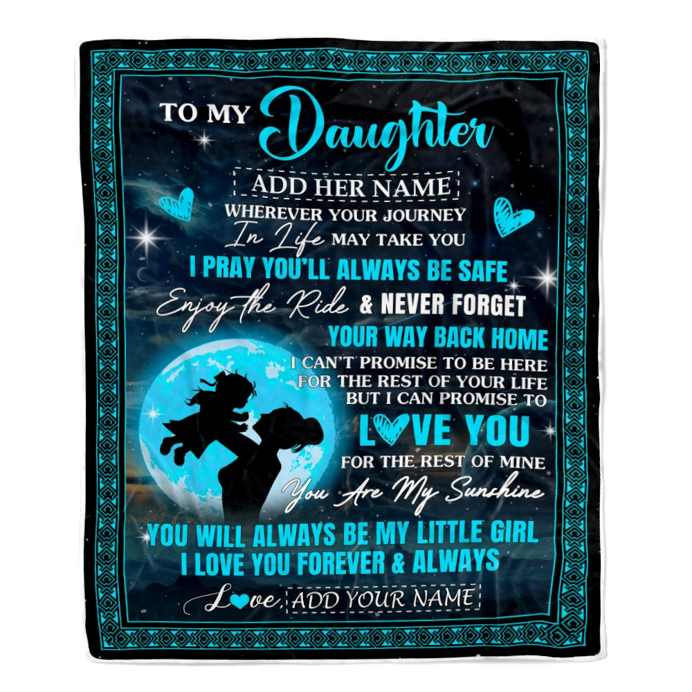 Personalized To My Daughter Gifts Blanket From Mom Mother Promise To Love You Gifts For Daughter Birthday Graduation Christmas Custom Fleece Throw Blanket | teecentury