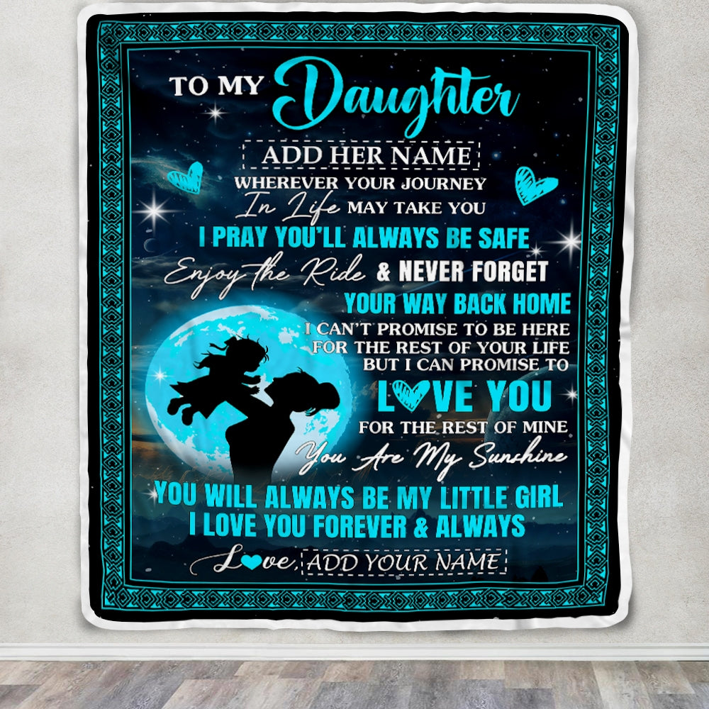 Personalized To My Daughter Gifts Blanket From Mom Mother Promise To Love You Gifts For Daughter Birthday Graduation Christmas Custom Fleece Throw Blanket | teecentury