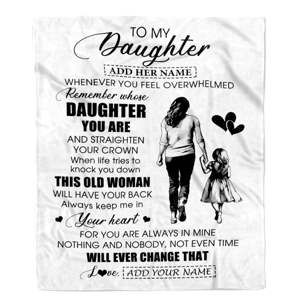 Personalized To My Daughter Gifts Blanket From Mom Mother Whenever Woman Unique Birthday Gifts For Daughter Graduation Christmas Custom Fleece Throw Blanket | teecentury