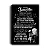 Personalized To My Daughter Gifts Canvas From Dad Father My Only Wish For You Daughter Birthday Gifts Graduation Christmas Custom Wall Art Print Framed Canvas | teecentury
