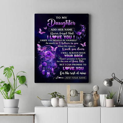 Personalized To My Daughter Gifts Canvas From Mom Dad Floral Butterfly Love You Daughter Birthday Gifts Graduation Christmas Custom Wall Art Printed Framed Canvas | teecentury