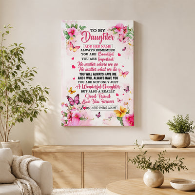 Personalized To My Daughter Gifts Canvas From Mom Dad Mother Father You Are Beautiful Birthday Gifts For Daughter Graduation Christmas Custom Wall Art Framed Canvas | teecentury