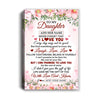 Personalized To My Daughter Gifts Canvas From Mom Dad Mother Floral I Love You Birthday Gifts For Daughter Graduation Christmas Customized Wall Art Framed Canvas | teecentury