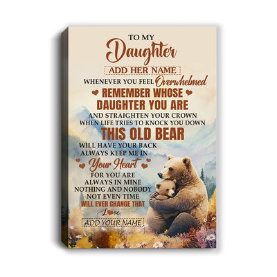 Personalized To My Daughter Gifts Canvas From Mom Dad Whenever Bear Unique Birthday Gifts For Daughter Graduation Christmas Custom Wall Art Print Framed Canvas | teecentury